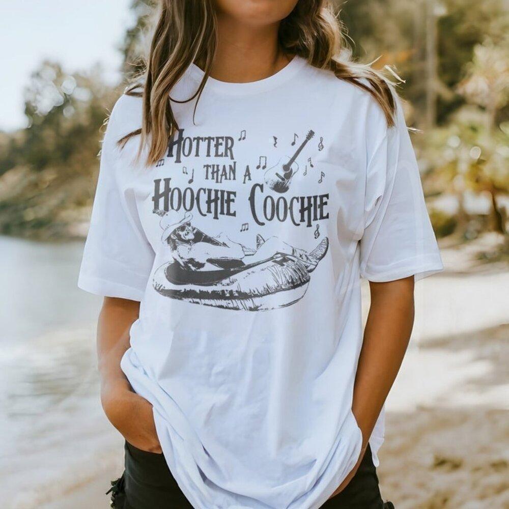 Hotter Than A Hoochie Coochie Country Music Quote Fun T-Shirt